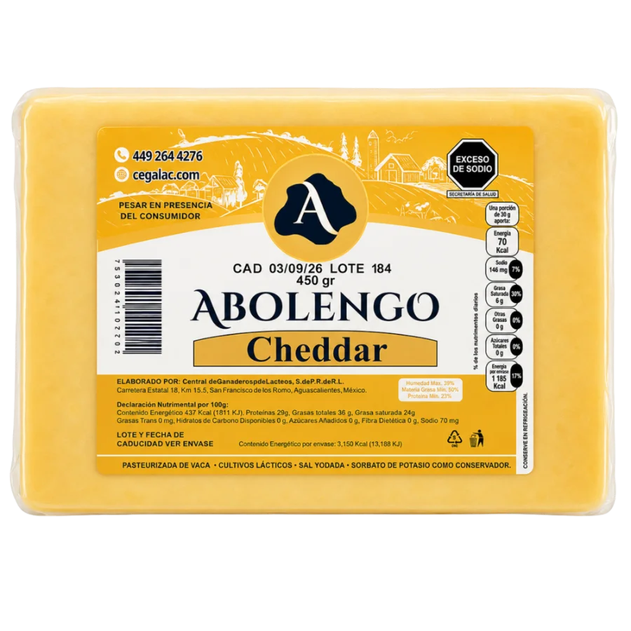 Queso cheddar 1 kg